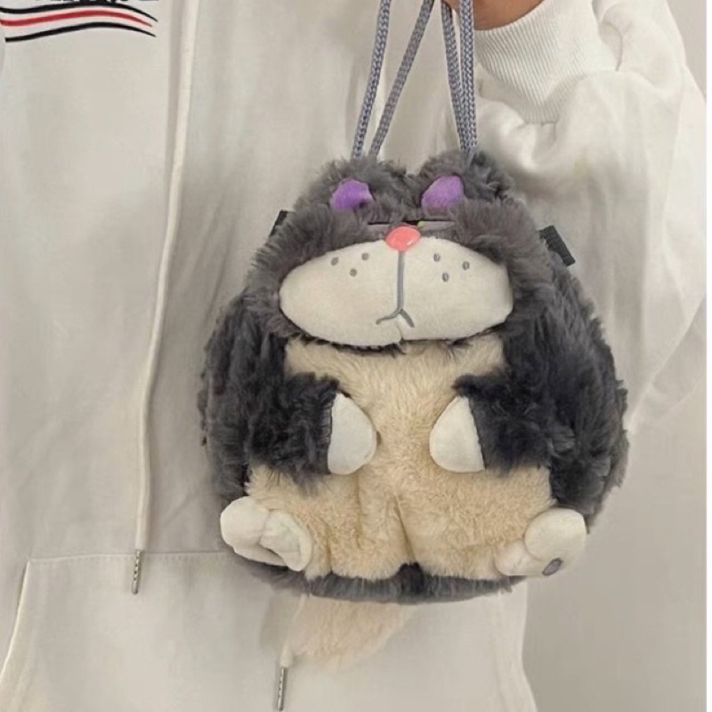 Túi Đeo Chéo Hình Mèo Xám Lucifer Hoạt Hình Dễ Thương Balo Đựng Đồ Cho Nữ