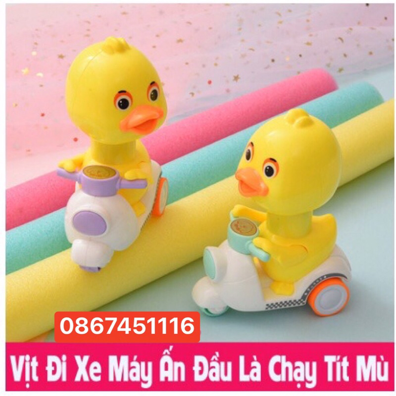 Đồ Chơi Vịt Đi Xe Máy Ấn Đầu Là Chạy Tít Mù Cực Vui Cho Bé Yêu