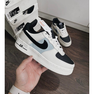 JDK STORE_Giày Sneaker Nik AF1 Custom White Black Blue (Mũi Đen)
