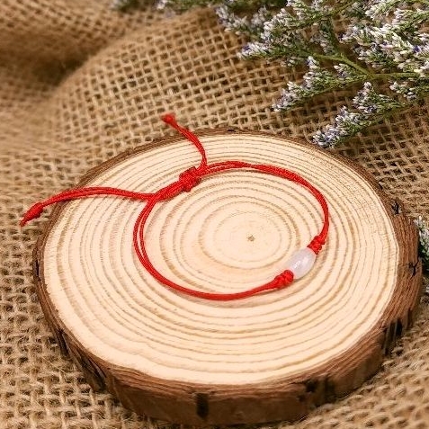 Vòng Chỉ Đỏ May Mắn Mix Hạt Gạo Ngọc Jade A - Mang Đến May Mắn Tài Lộc Ấm Êm Lo Đủ - Bổ Trợ Cho Các Mệnh