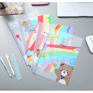 Kẹp Tài Liệu A4 Bìa File Nút Rút Gáy Hình Hoạt Hình Ngẫu Nhiên