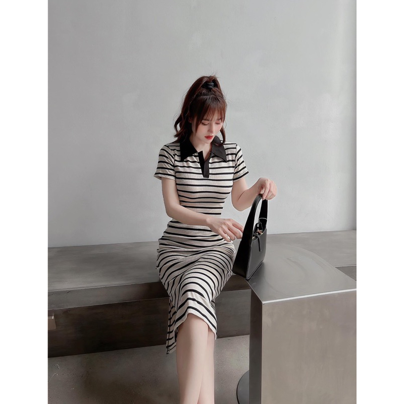 Váy polo kẻ sọc ngang