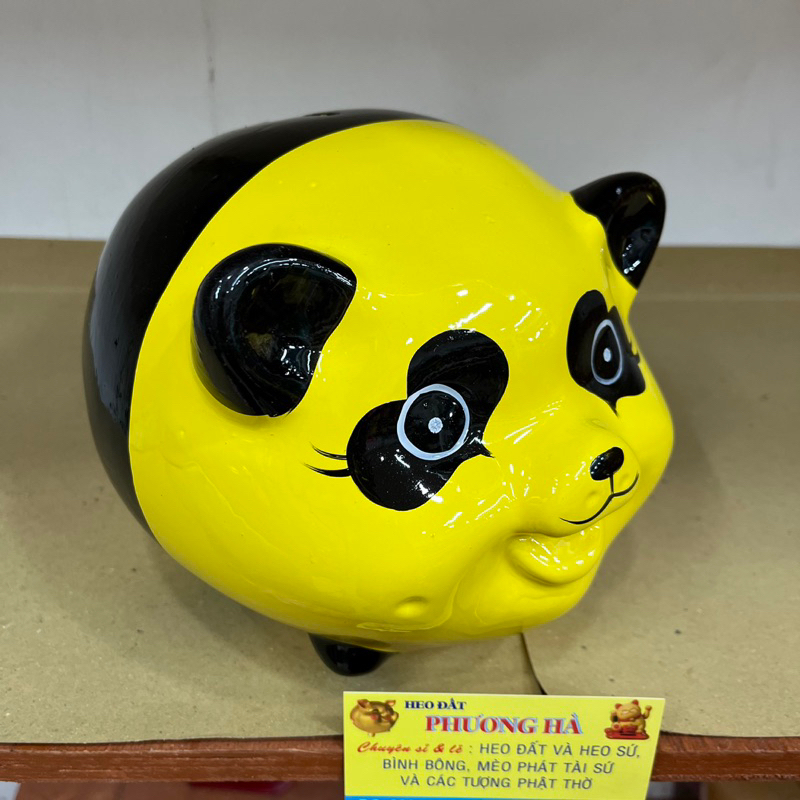 Heo Đất Tiết Kiệm HEO THẠCH CAO SƠN SIÊU CẤP BÓNG Màu Vàng Đen Size 18cm * 16cm ( hàng bao đẹp)