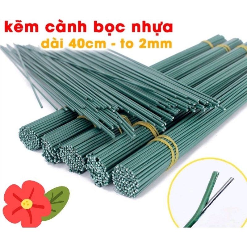 BÓ 10 CÀNH KẼM THÂN HOA XANH CÓ ĐỐT - CÀNH NHỰA LÀM HOA HANDMADE