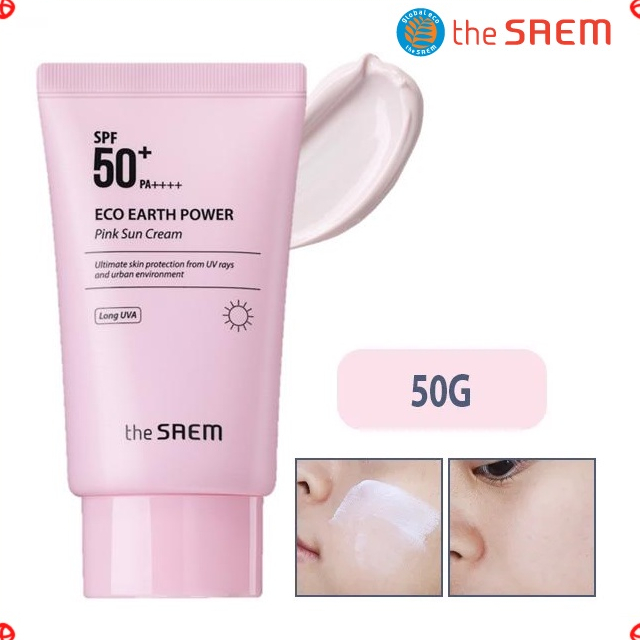 Kem Chống Nắng The Saem Eco Earth Sun Cream, Pink Sun Cream, Power Light Sun Cream SPF50+ PA+++ 50ml