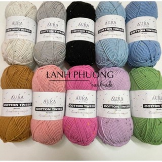 Len Cotton Tweed Đốm làm chăn, thú, áo ( 4 cuộn )