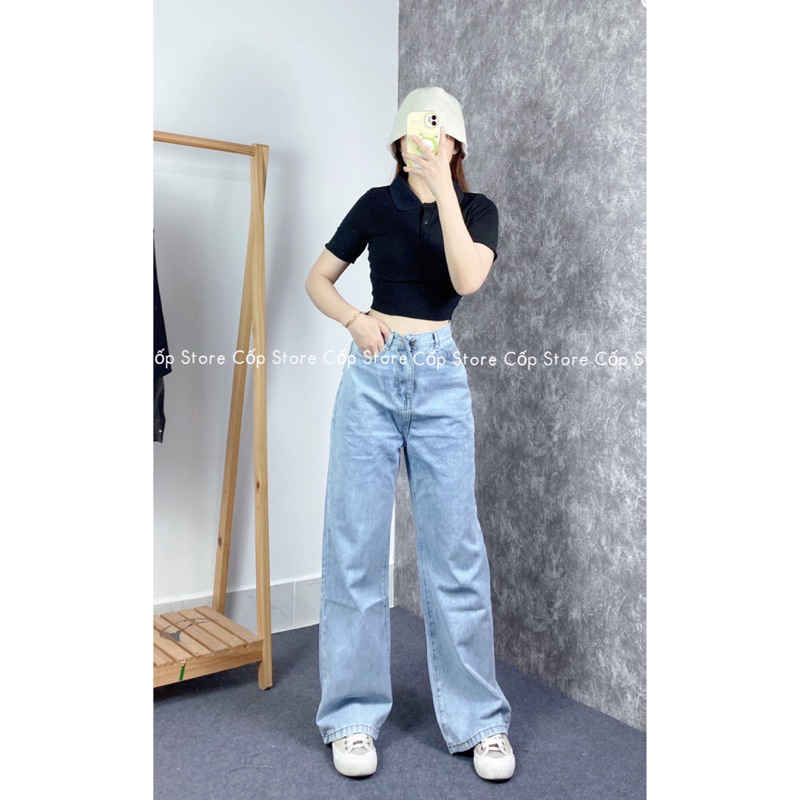 Quần jean ống rộng dài