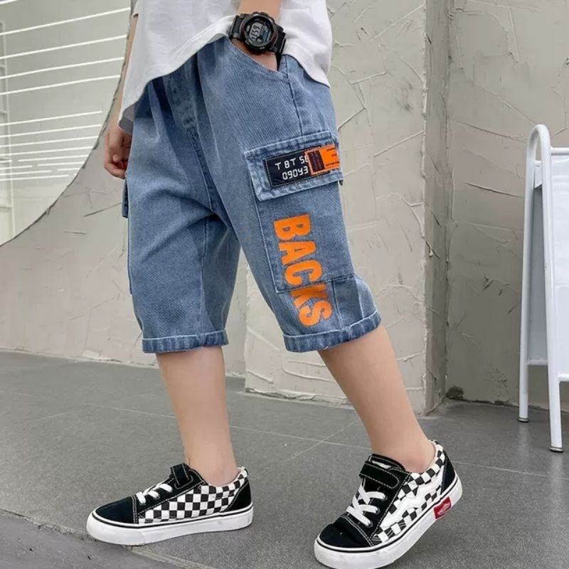 Quần jean lửng bé trai sz20_55kg/quần bò ngố bé trai chất mềm co giãn