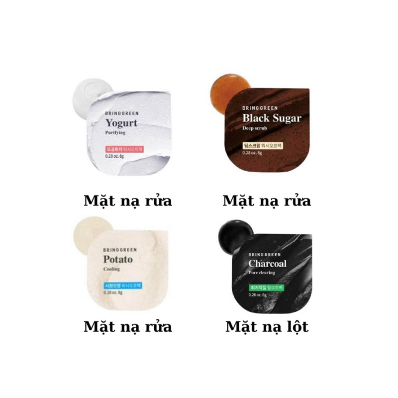 Mặt nạ rau củ BRING GREEN 90% FRESH BOWL PACK Thêm Loại Mới