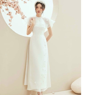 Áo dài cách tân 4 tà tơ sống cao cấp kèm quần.