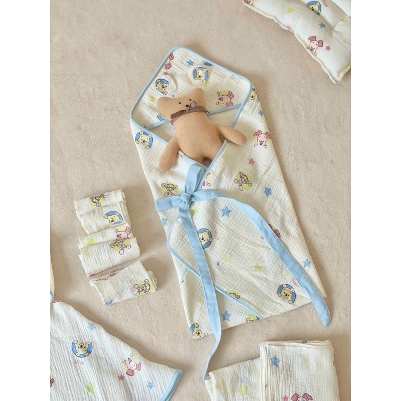 Khăn Choàng Ủ Cho Bé Sơ Sinh Bessla 4 Lớp Mềm Mại Thoáng Khí