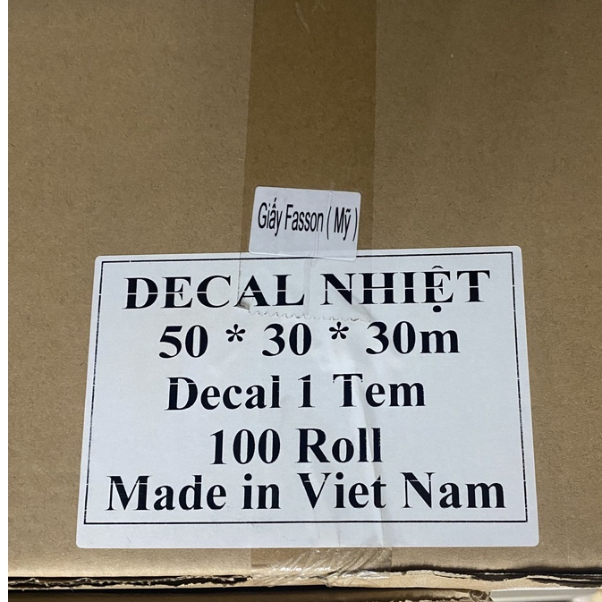 Cuộn 900 tem trà sữa 50x30 - Tem nhiệt in tem nhãn, in mã vạch, in tem phụ 50x30mm - 5x3cm
