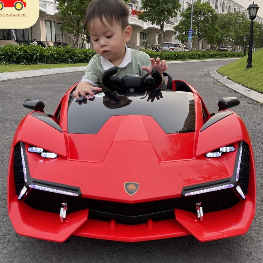Ô Tô Điện Thể Thao Lamboghini NEL 603 2 Động Cơ Tự Lái Và Điều Khiển Từ Xa (Đỏ-Vàng-Trắng)
