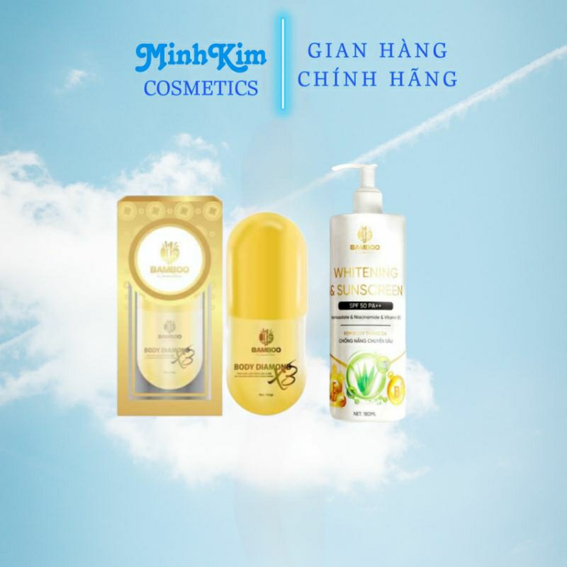 Kem Body Ngày Và Đêm Bamboo - Siêu trắng, mịn, chống nắng cao, kháng nước