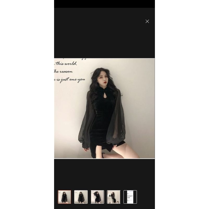 PASS Sườn xám chất nhung size S new 100%