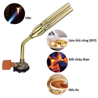 Đèn khò gas 2 ống đồng, hàn ống đồng, lắp bình gas mini