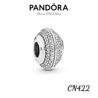 Charm pan ale bạc s925 thuần khiết dẹt đính đá hàng cao cấp