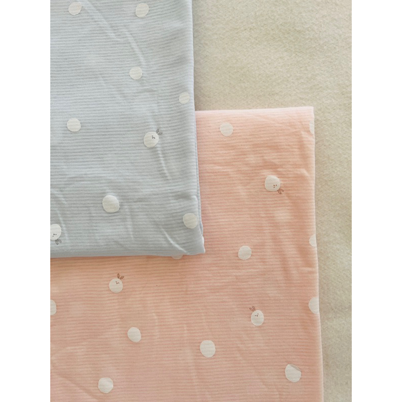 vải cotton giấy Hàn bi thỏ tông pastel