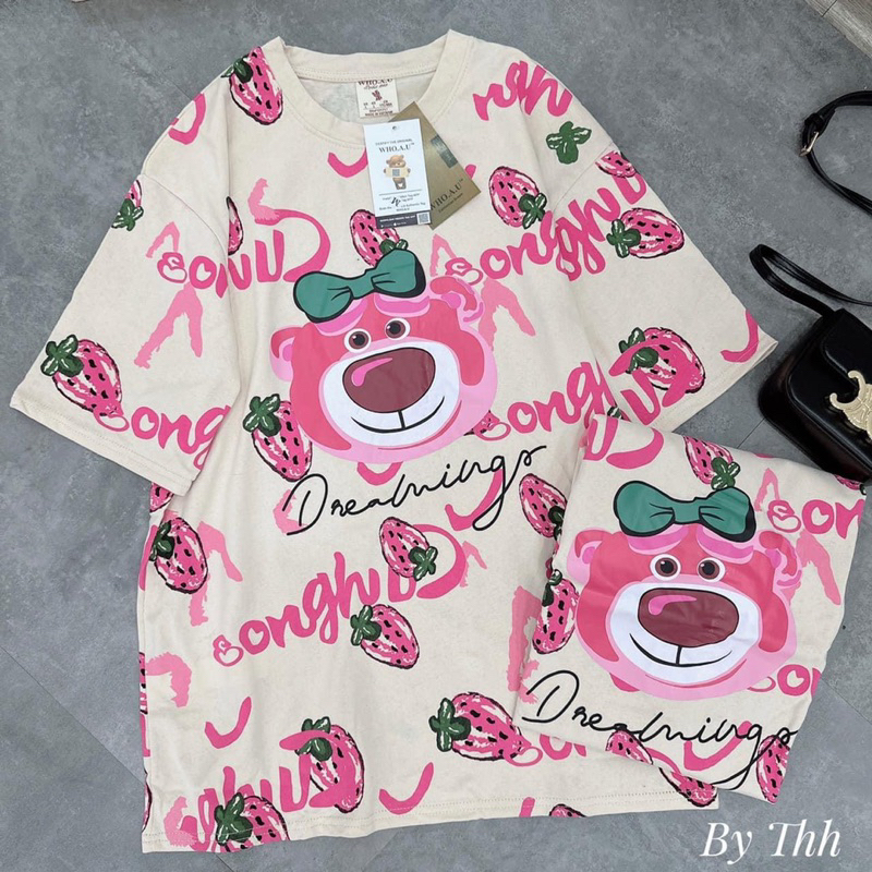 ÁO PHÔNG GẤU DÂU HỒNG