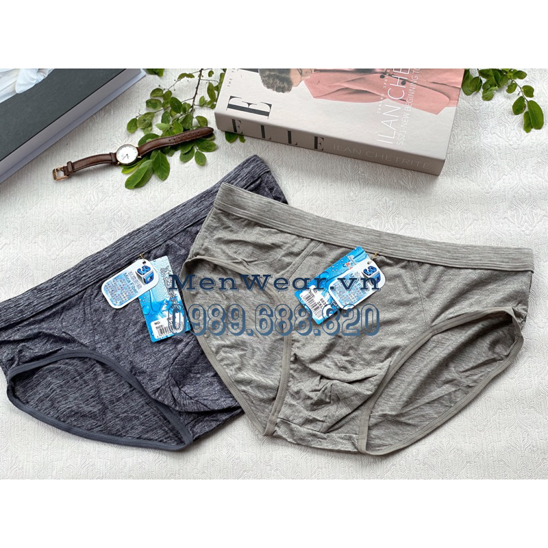 Quần tam giác quần lót, quần sịp chéo nam thời trang chất muối tiêu dai mỏng mát lạnh có lỗ thoáng khí kháng khuẩn
