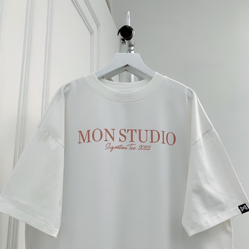 PASS TEE MONSTUDIO MÀU TRẮNG 99%