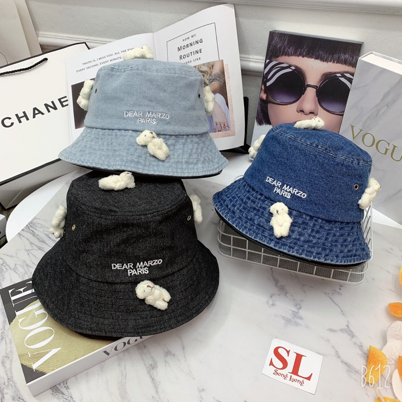 Mũ bucket bò hithot, vải bò mềm, có 3màu, hàng quảng châu