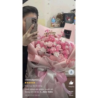 (Tặng, chữ, thiệp)Bó 50 bông sáp thơm mix babi