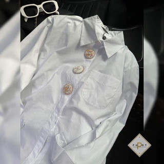 sơ mi cổ đức khuy đồng