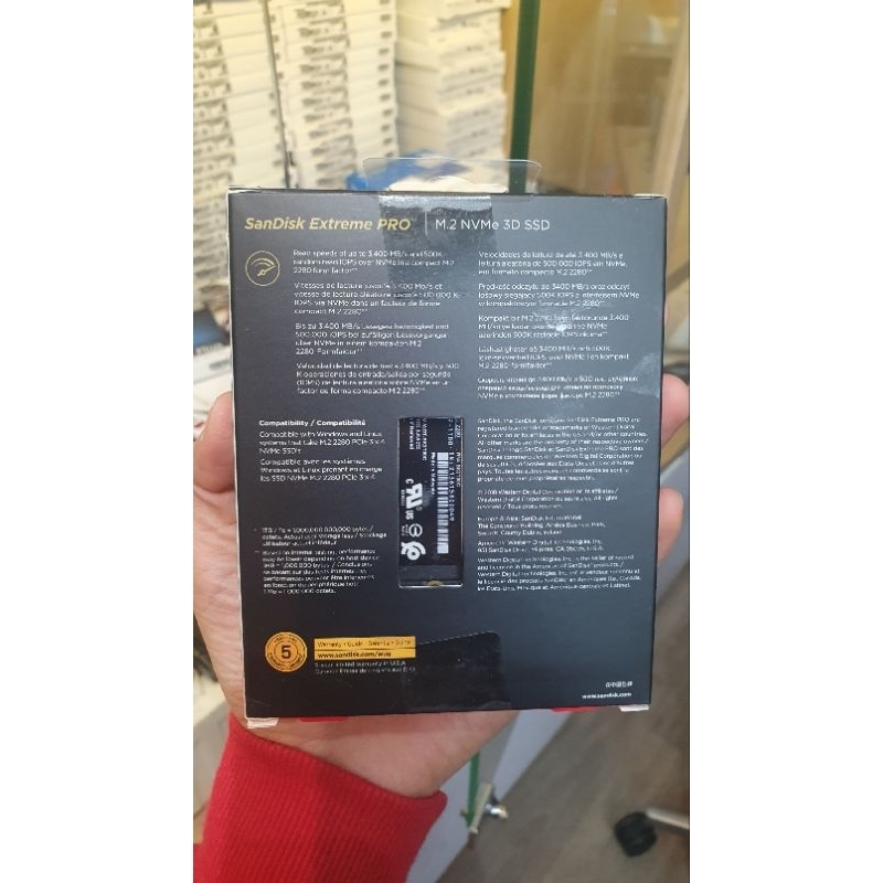 Ổ cứng SSD Sandisk Extreme Pro 1TB - M2 NVMe Gen3x4- Bảo hành 36 tháng
