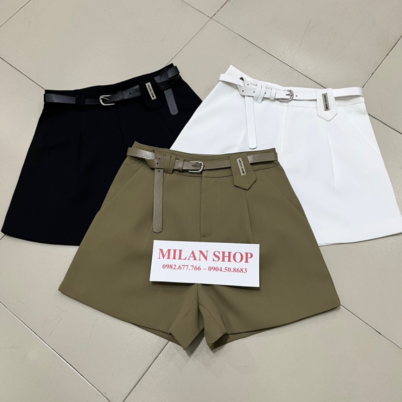 Quần short vải kèm đai new hot