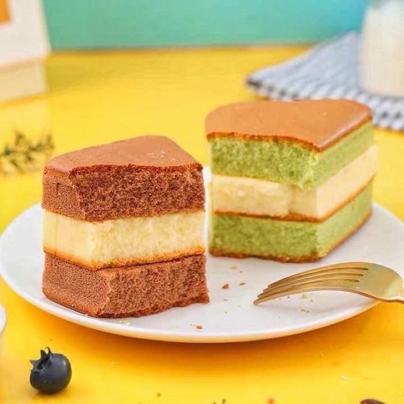 🎁FREE SHIP🎁 Bánh Bông Lan Tam Giác 3 Vị Socola Matcha Dâu Date Mới