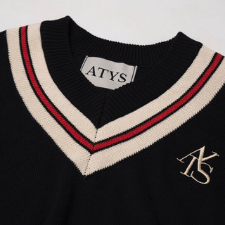 Áo 𝐀𝐓𝐘𝐒® 𝐕-𝐍𝐄𝐂𝐊 𝐊𝐍𝐈𝐓 𝐖𝐎𝐎𝐋 𝐒𝐖𝐄𝐀𝐓𝐄𝐑 (BLACK)