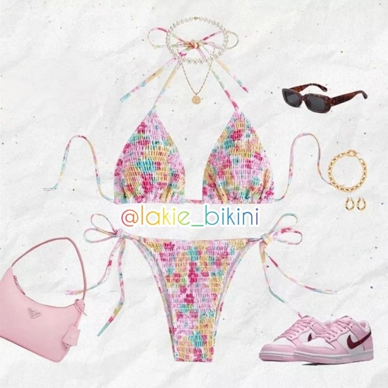 Bikini 2 Mảnh Hoa Nhí Dún Hot Trend Tam Giác Xinh Xắn