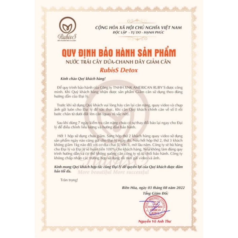 Giảm cân Rubiss Detox giảm cân chính Hãng tặng kèm quà