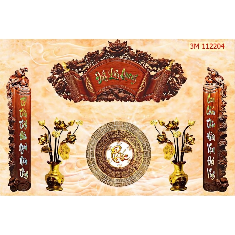 Tranh dán bàn thờ phòng thờ 3d tranh lụa dán tường in theo kích thước lh z@lo:0.9.6.7.9.5.9.3.9.9