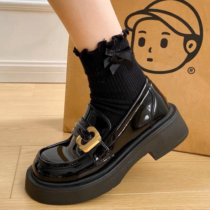 Giày búp bê xuka chữ C da mềm đế êm thời trang cao cấp Giày tiểu thư nữ có độn đế 4cm nhẹ nhàng đi hàng ngày