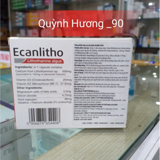Viên uống Canxi hữu cơ Ecanlitho hộp 30 viên giúp xương chắc khỏe