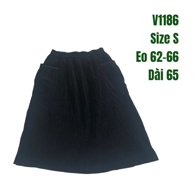 Chân váy xoè V1186 cạp chun 2 bên chất vải nhung mịn không bạc không lỗi 2hand Nhật si tuyển ảnh thật