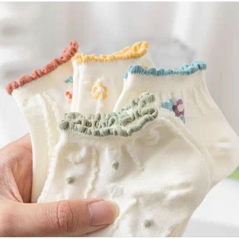 Set 5 đôi tất vớ phối màu hoa cỏ kiểu dáng trẻ trung cực xinh hàng đẹp giá rẽ mẫu mới hot hit