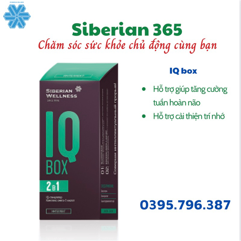 Viên uống hoạt huyết dưỡng não IQ Box - Tăng cường trí nhớ IQ Box Siberian Wellness - Hộp 30 gói