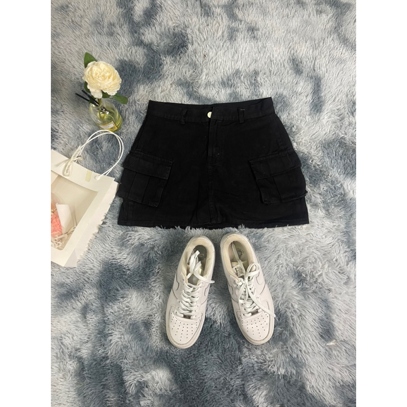 Chân váy Jean kaki,váy túi hộp, phối đồ đa phong cách y2k