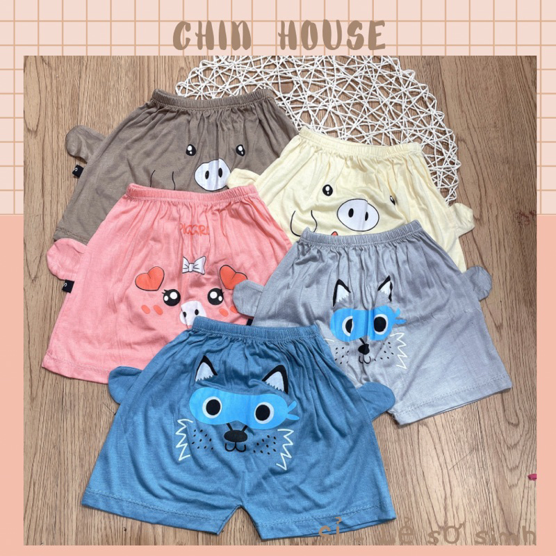COMBO 10 QUẦN ĐÙI THUN LẠNH IN MÔNG THÚ MAY TAI ĐÁNG YÊU CHO BÉ (sỉ inbox)