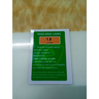 Tem nhãn dán năng lượng xe Wave A