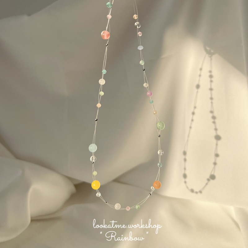 [ Hàng Thiết Kế ] Dây chuyền Rainbow siêu xinh trong veo handmade Lookatme