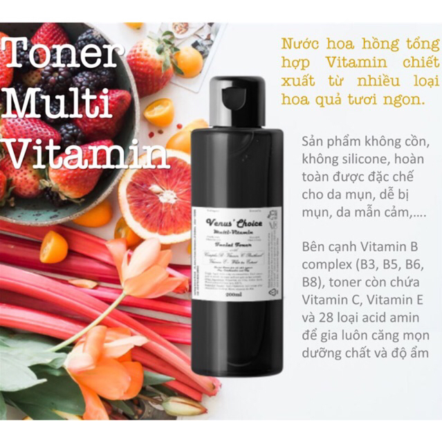 Toner tích hợp Vitamin có lợi giúp cấp ẩm điều dưỡng da cho làn da láng mịn trẻ B3 Niacinamide B5 Panthenol C collagen