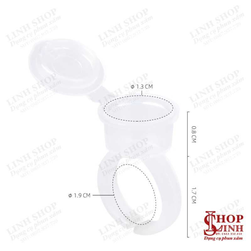 (Bịch 50cái) Chum nhẫn đựng mực, chum có nắp đậy tiện lợi hạn chế đổ mực, nhẫn đựng mực có nắp đậy
