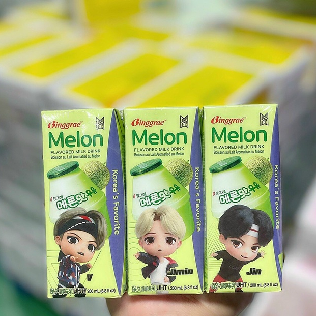 Sữa Dưa Lưới Melon Milk Binggrae Hàn Quốc - Lốc 6 Hộp