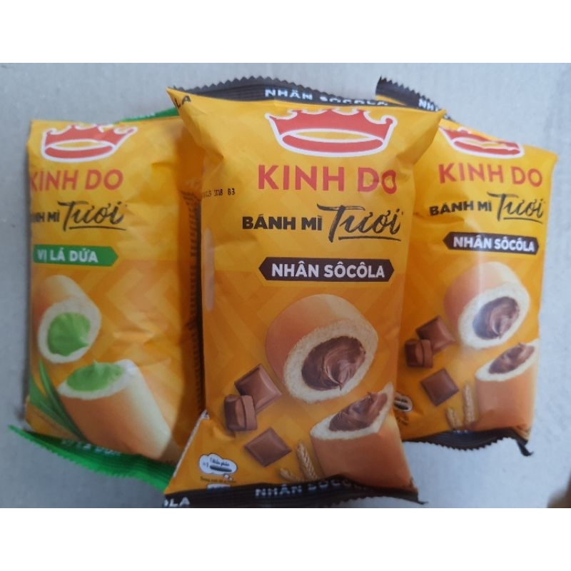 Bánh Mì tươi Kinh Đô vị lá dứa/ socola, lốc 10 bánh ×40gam