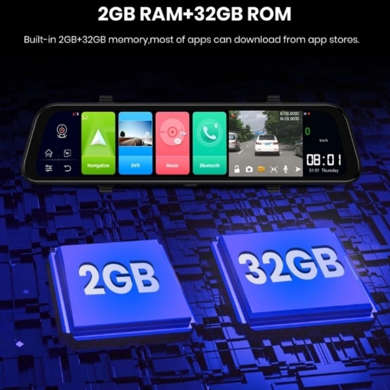 CAMERA HÀNH TRÌNH GƯƠNG Z55 CẢNH BÁO DẪN ĐƯỜNG GIẢI TRÍ ANDROI PRO