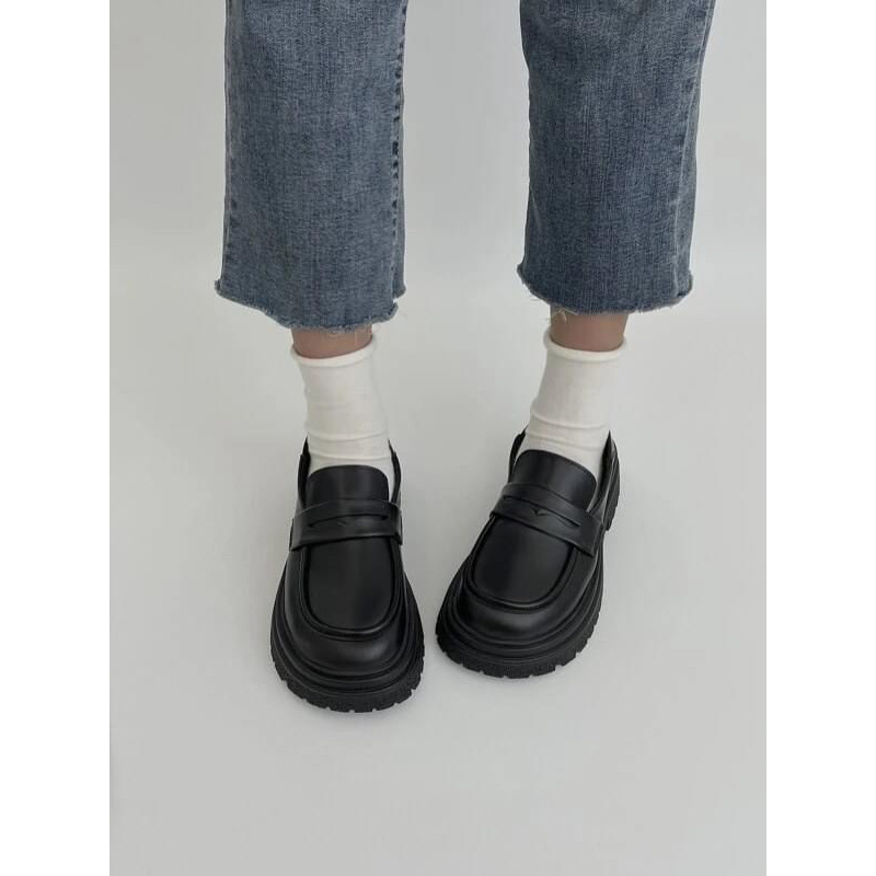 Giày da nữ đế bằng cao 4,5cm sẵn